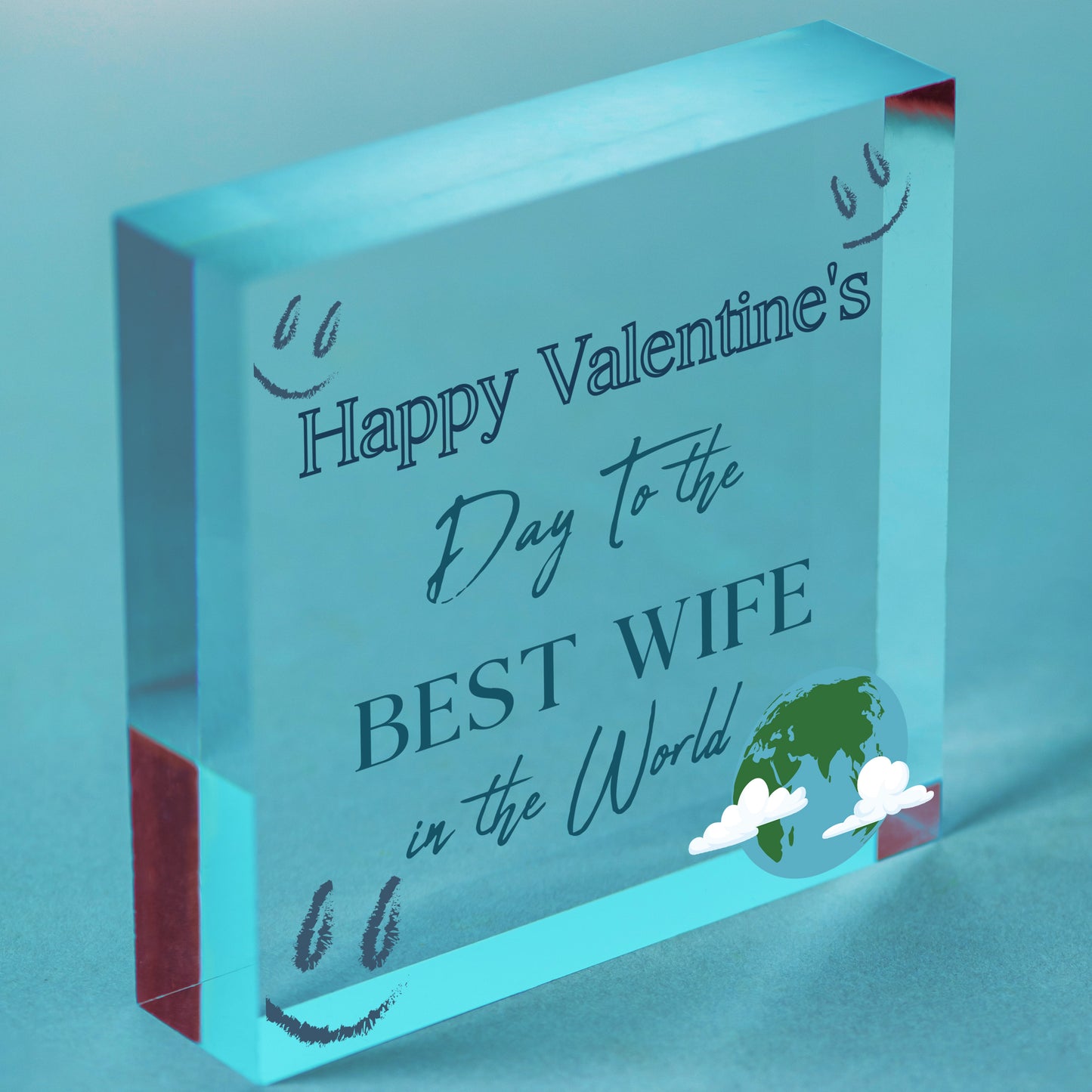 Valentines Gifts For Wife Hanging Engraved Heart LOVE Gift For Her Keepsake Free-Standing Block