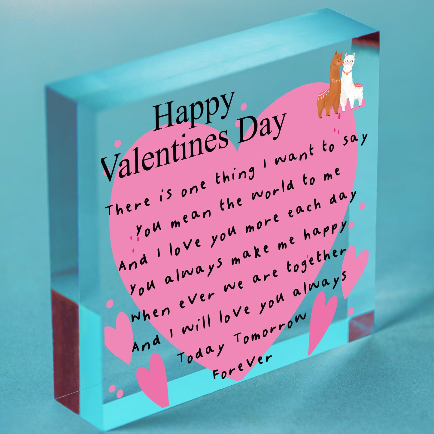 Valentines Day Gift Engraved Heart For Husband Wife Boyfriend Girlfriend Him Her Free-Standing Block