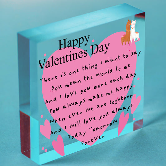 Valentines Day Gift Engraved Heart For Husband Wife Boyfriend Girlfriend Him Her Free-Standing Block