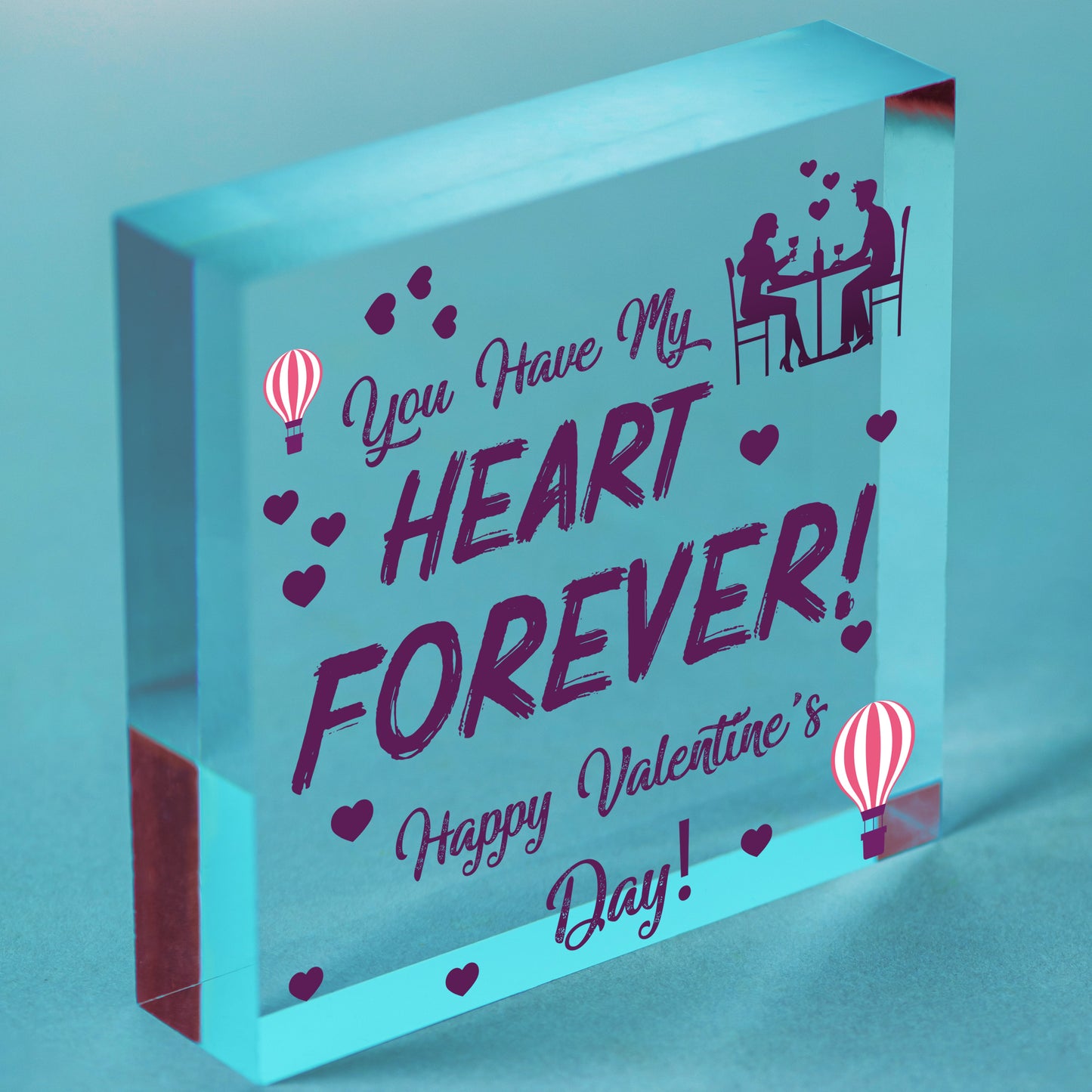 Valentines Gifts For Him Her LOVE Gift Wood Heart Boyfriend Husband Wife Gifts Free-Standing Block