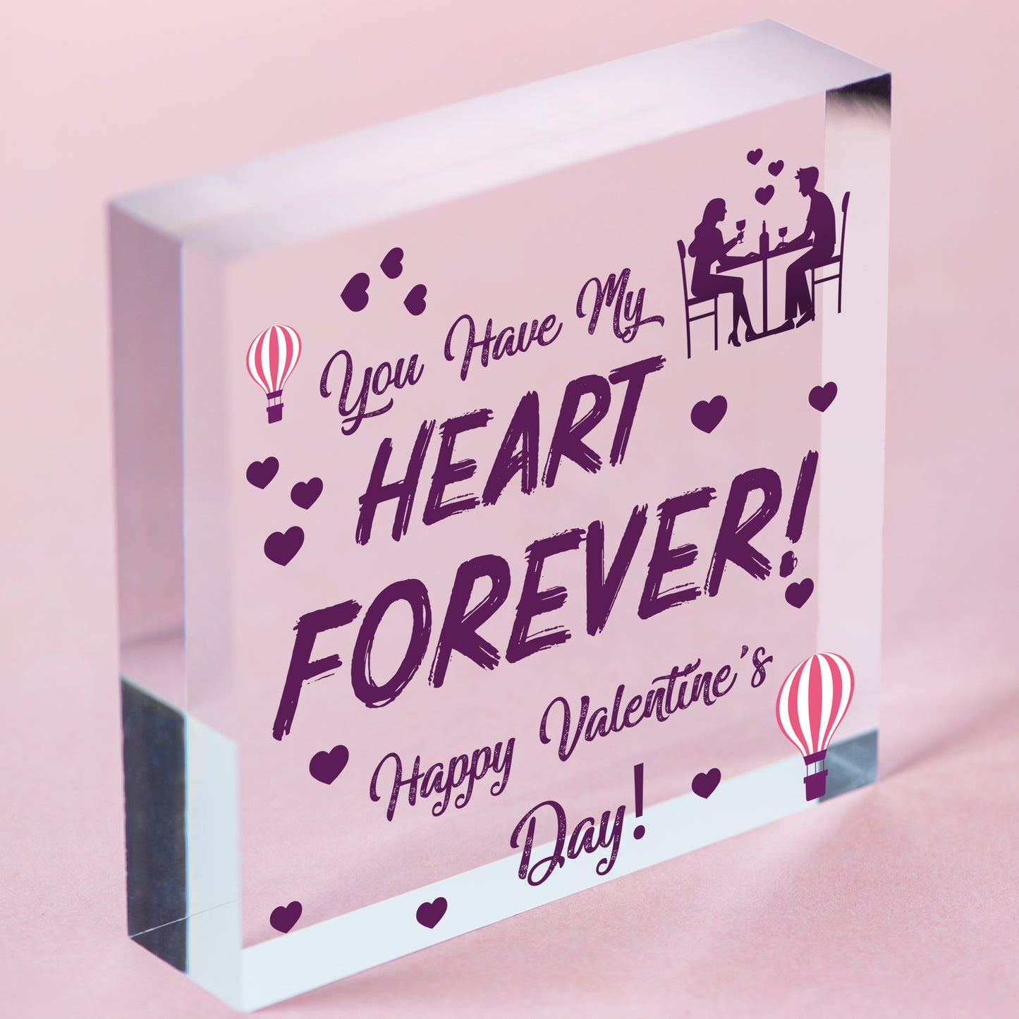 Valentines Gifts For Him Her LOVE Gift Wood Heart Boyfriend Husband Wife Gifts Free-Standing Block