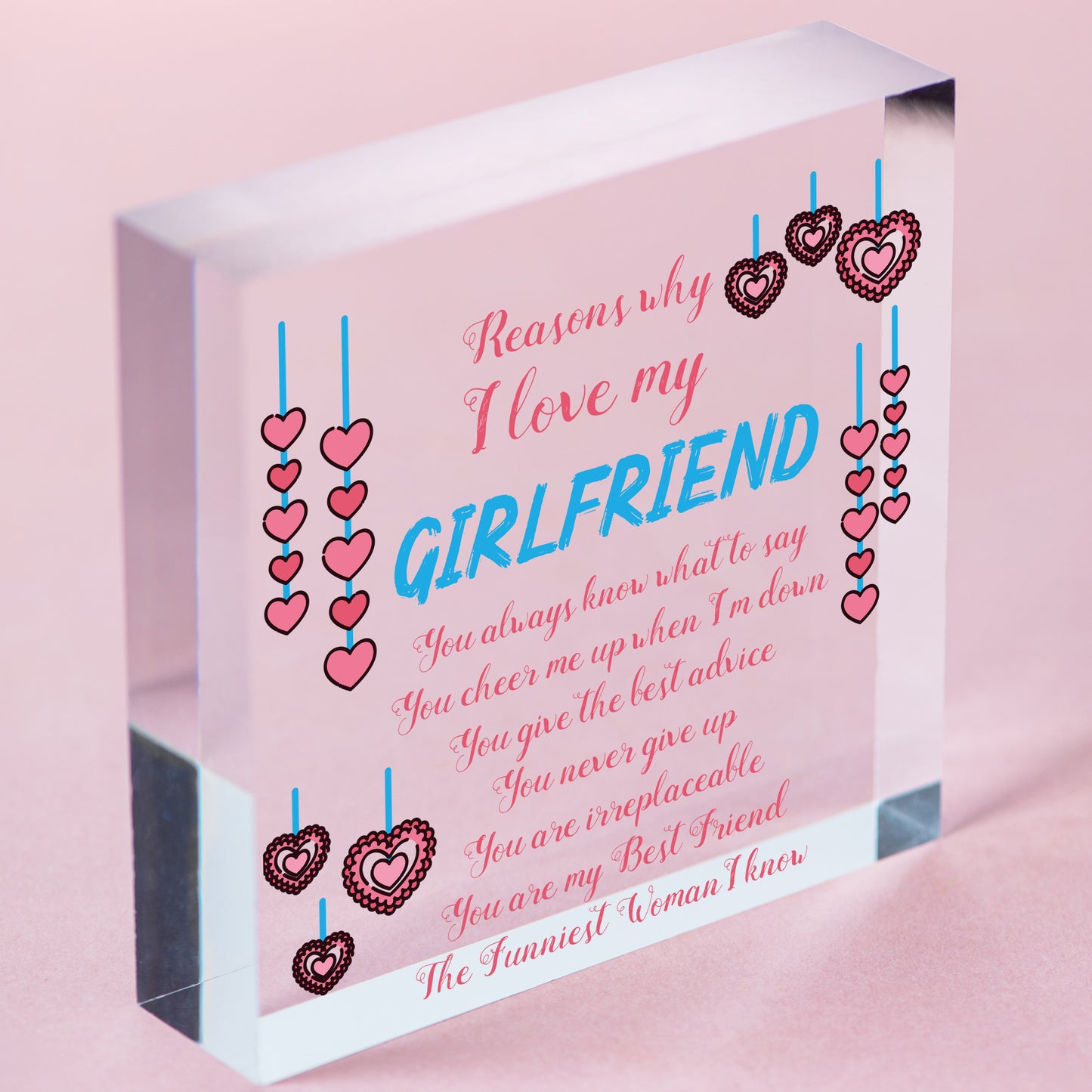 Perfect Romantic Valentines Gift For Your Girlfriend Wood Heart Anniversary Gift Free-Standing Block