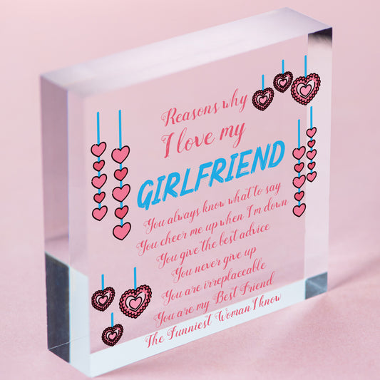 Perfect Romantic Valentines Gift For Your Girlfriend Wood Heart Anniversary Gift Free-Standing Block