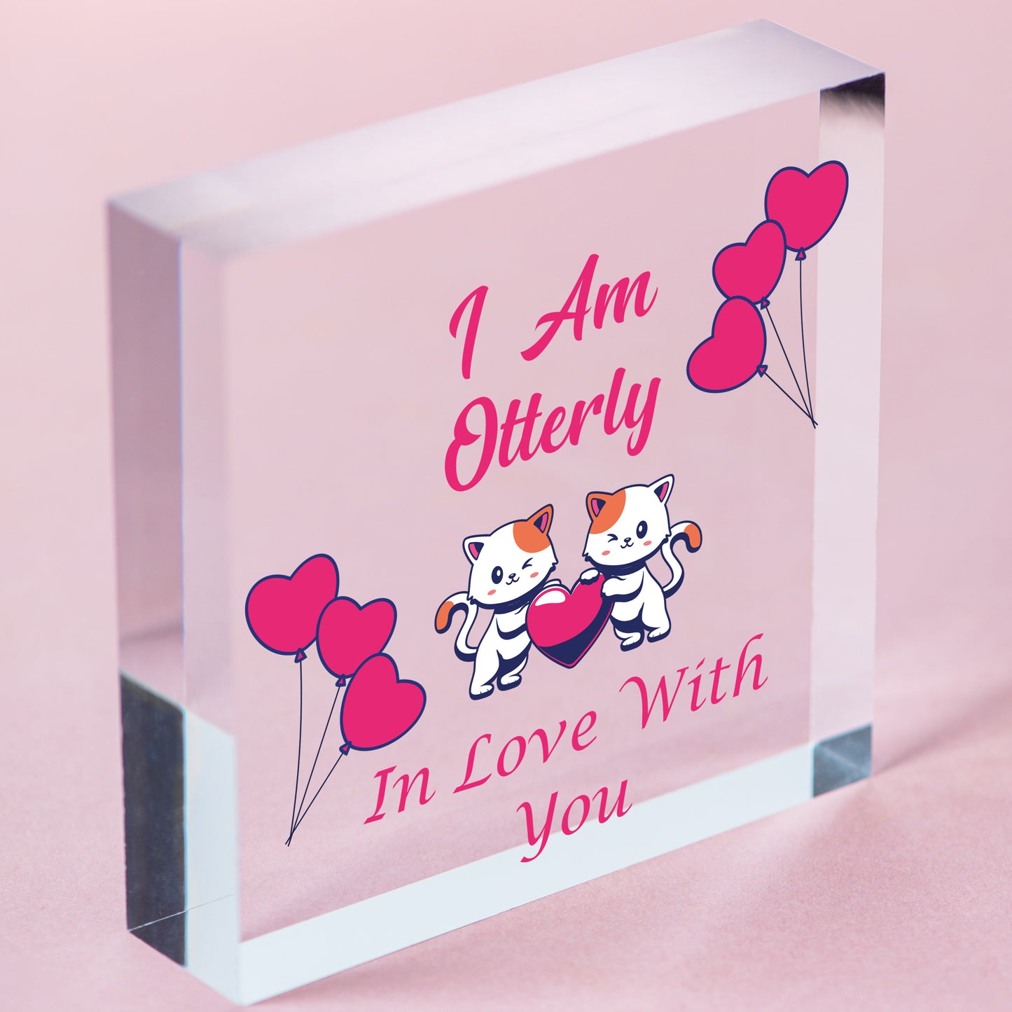 Otterly In Love With You Wooden Hanging Heart Plaque Cute Valentines Gift Sign Free-Standing Block