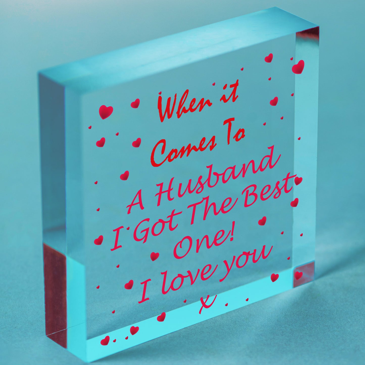 Gift For Husband Birthday Valentines Day Gift Engraved Heart Gift For Him Love Free-Standing Block