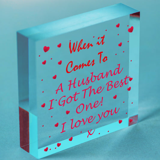 Gift For Husband Birthday Valentines Day Gift Engraved Heart Gift For Him Love Free-Standing Block