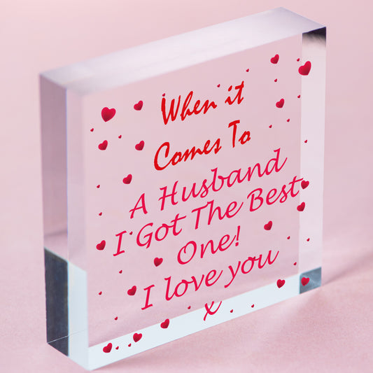 Gift For Husband Birthday Valentines Day Gift Engraved Heart Gift For Him Love Free-Standing Block