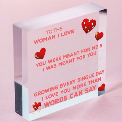 Wife Birthday Gifts Card Wooden Heart Anniversary Gifts For Her Girlfriend Signs Free-Standing Block