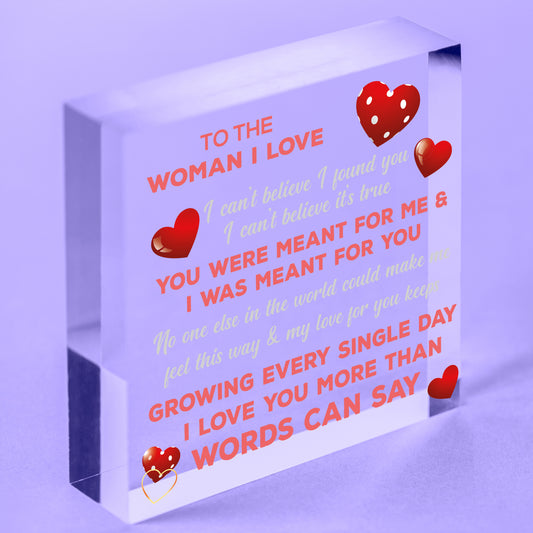 Wife Birthday Gifts Card Wooden Heart Anniversary Gifts For Her Girlfriend Signs Free-Standing Block