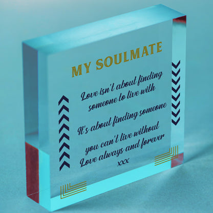 My Soulmate Gift Anniversary Gift For Him Her Husband Wife Birthday Xmas Gift Free-Standing Block