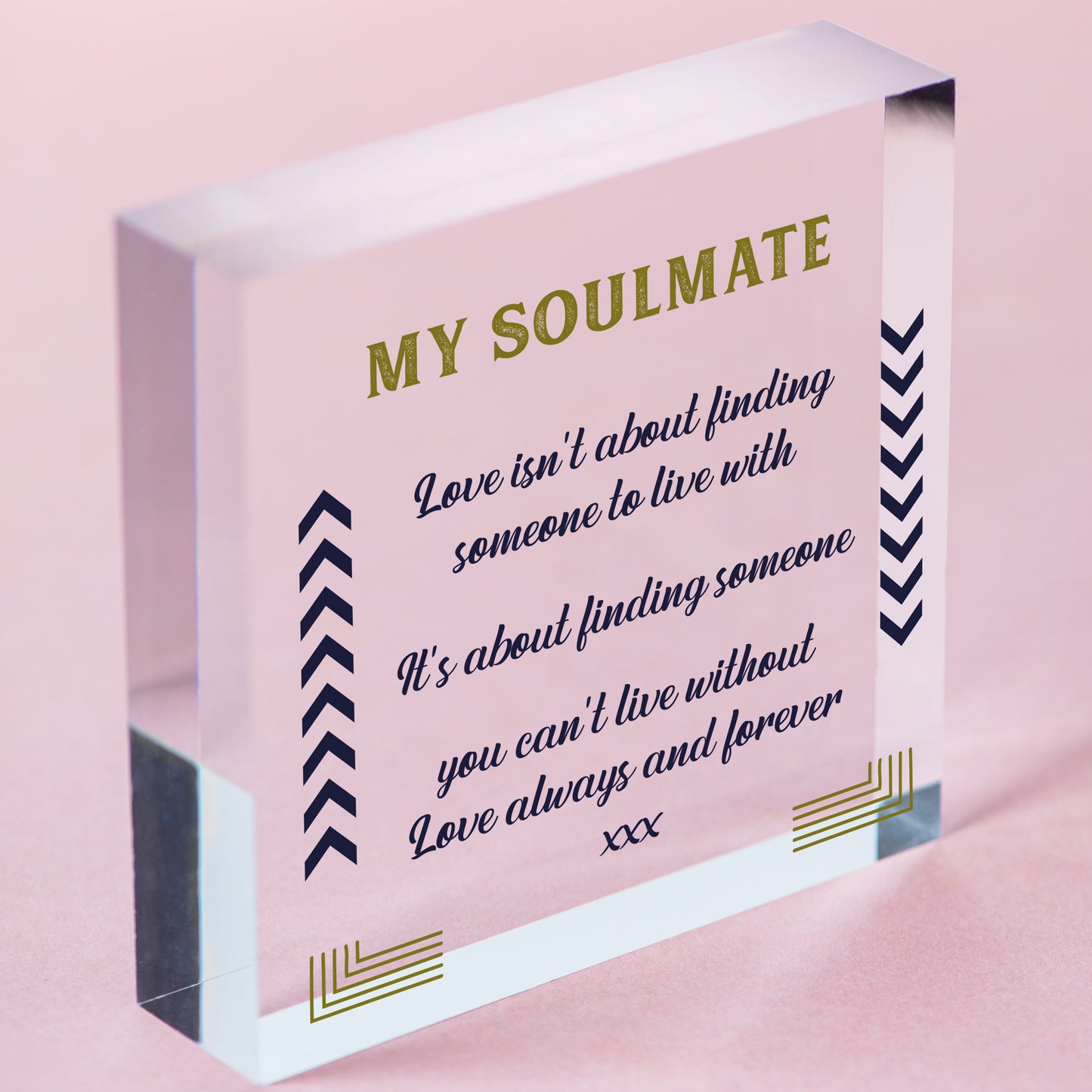 My Soulmate Gift Anniversary Gift For Him Her Husband Wife Birthday Xmas Gift Free-Standing Block