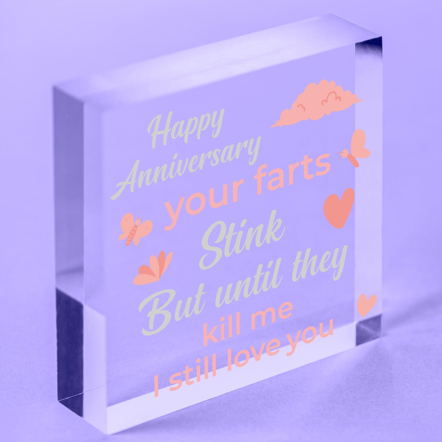 Funny Anniversary Card Anniversary Gifts For Him / Her Gift For Couples Keepsake Free-Standing Block