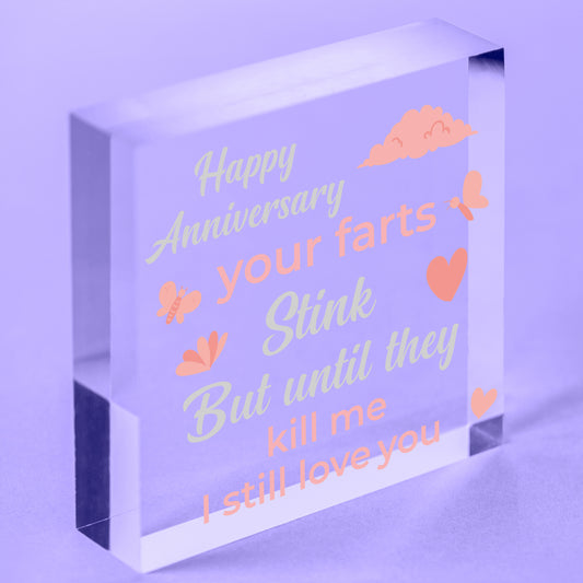 Funny Anniversary Card Anniversary Gifts For Him / Her Gift For Couples Keepsake Free-Standing Block