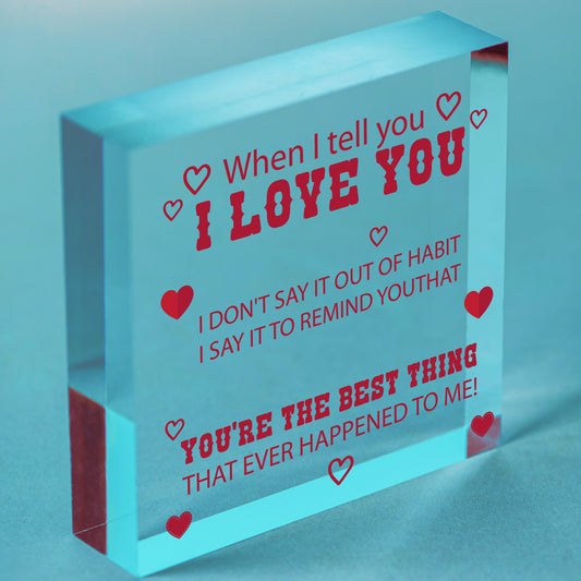 Love You Gift For Boyfriend Husband Wallet Insert Anniversary Christmas Gift Free-Standing Block