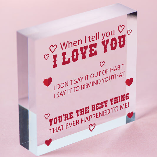 Love You Gift For Boyfriend Husband Wallet Insert Anniversary Christmas Gift Free-Standing Block