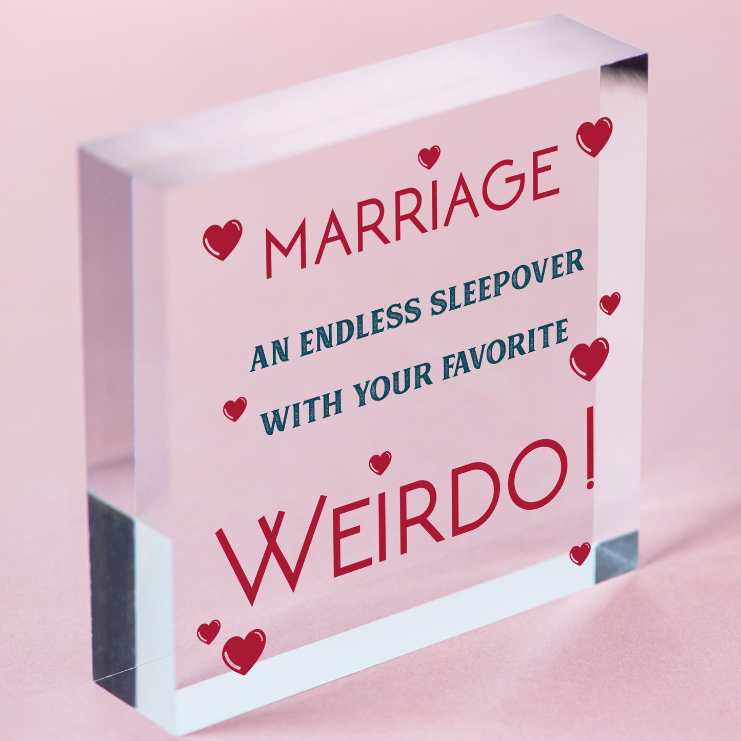 Wedding Anniversary Gift Marriage Sign Funny Gift For Husband Wife Him Her Free-Standing Block