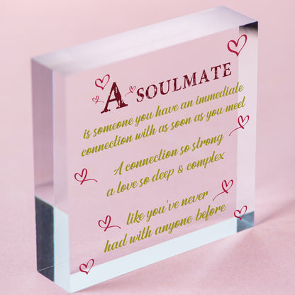 Soulmate Gifts Anniversary Gift For Husband Wife Boyfriend Girlfriend Heart Sign Free-Standing Block