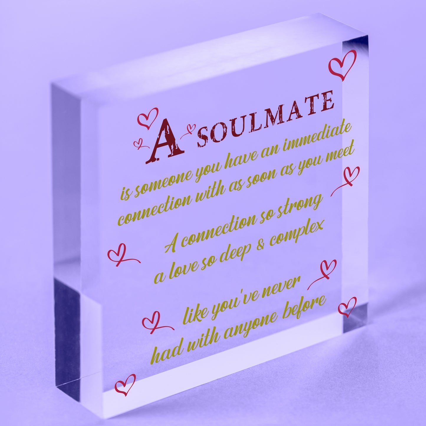 Soulmate Gifts Anniversary Gift For Husband Wife Boyfriend Girlfriend Heart Sign Free-Standing Block