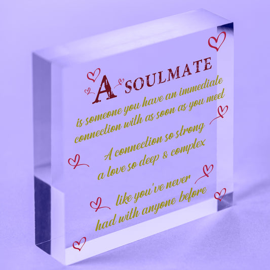 Soulmate Gifts Anniversary Gift For Husband Wife Boyfriend Girlfriend Heart Sign Free-Standing Block