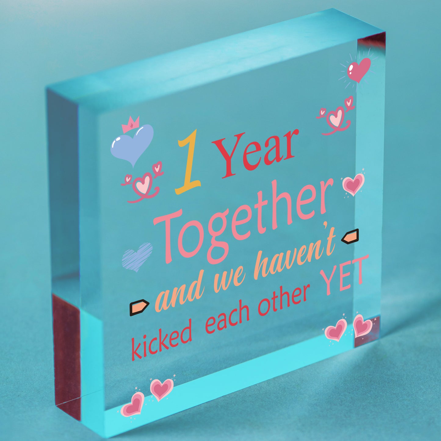 Funny Rude 1st 2nd 3rd 4th 5th Anniversary Gift For Boyfriend Girlfriend Husband Free-Standing Block