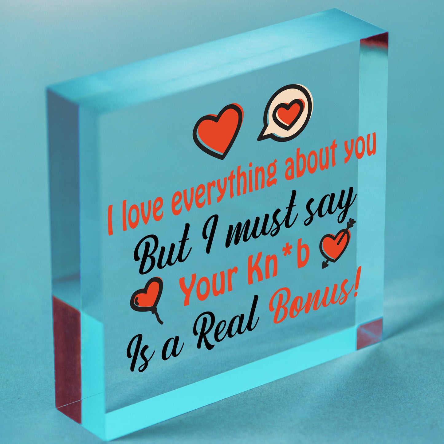 Funny Anniversary Relationship Gifts Wood Heart Christmas Gift Boyfriend Husband Free-Standing Block