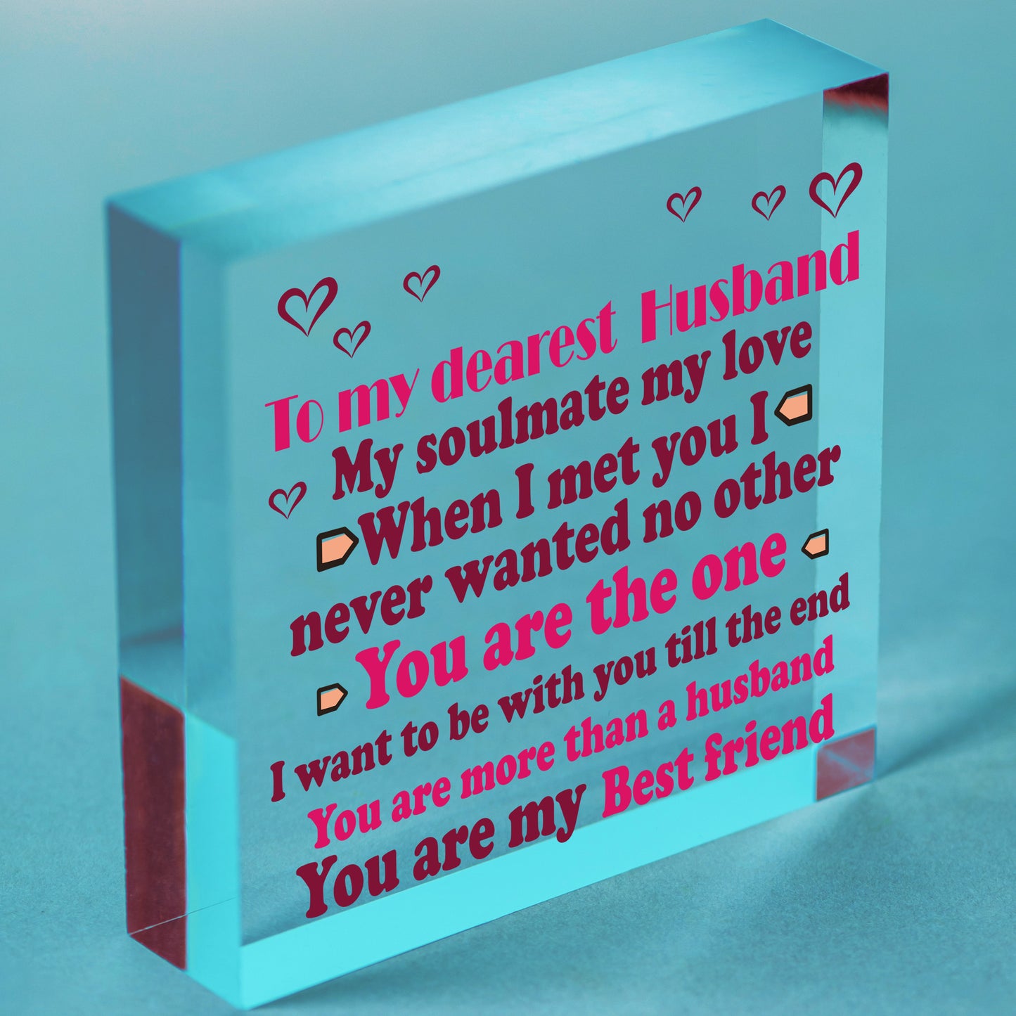 Handmade Anniversary Relationship Gift For Husband Wooden Heart Plaque Keepsake Free-Standing Block