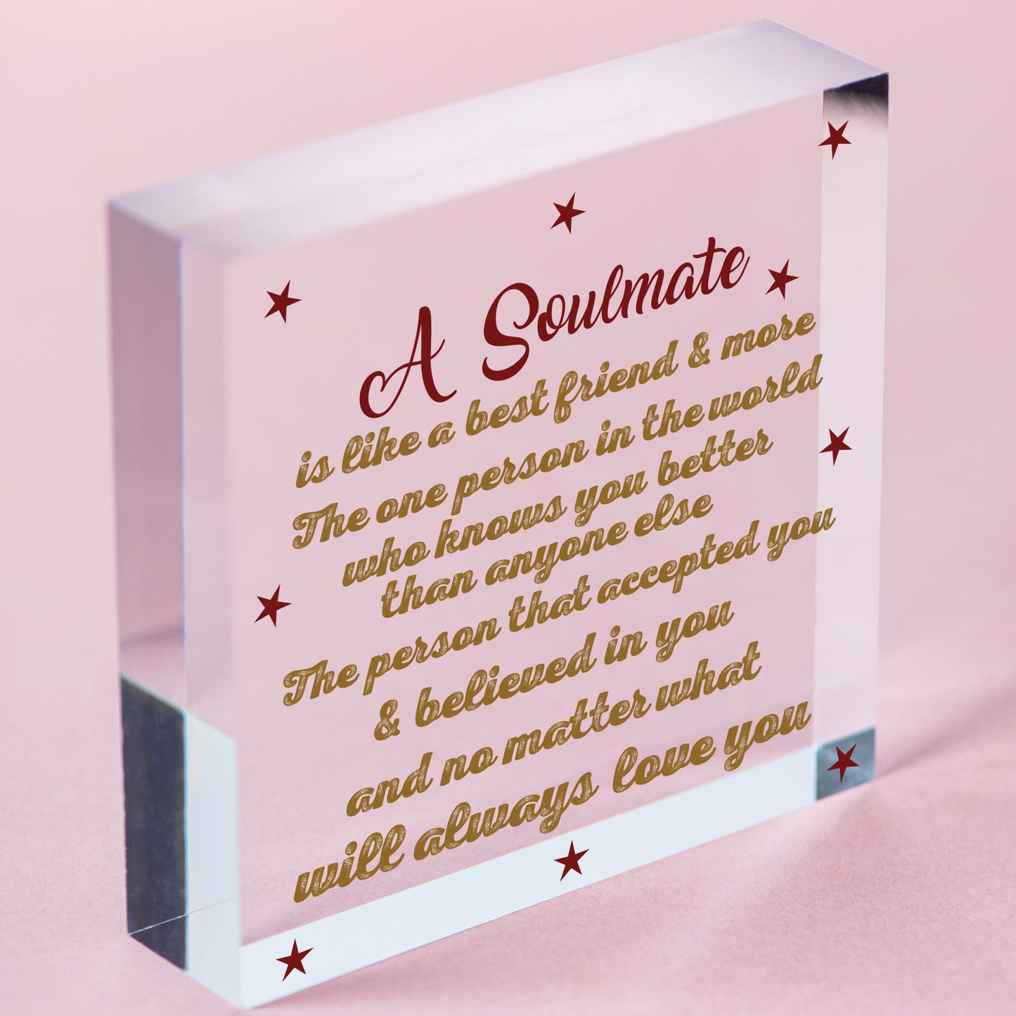 Soulmate Birthday Christmas Card Heart Anniversary Gift For Girlfriend Boyfriend Free-Standing Block