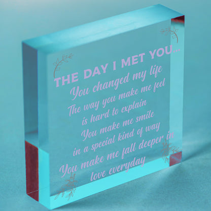 Anniversary Birthday Christmas Gift For Boyfriend Girlfriend Husband Wife hanging plaque Free-Standing Block