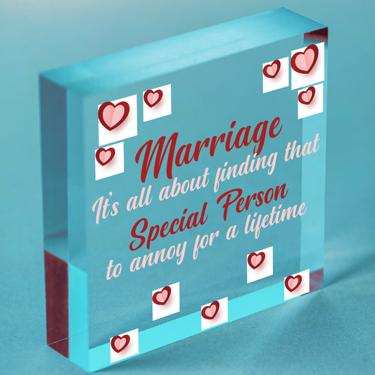 Marriage Poem Anniversary Gift For Husband Wife Mr And Mrs Love Sign Gift Free-Standing Block