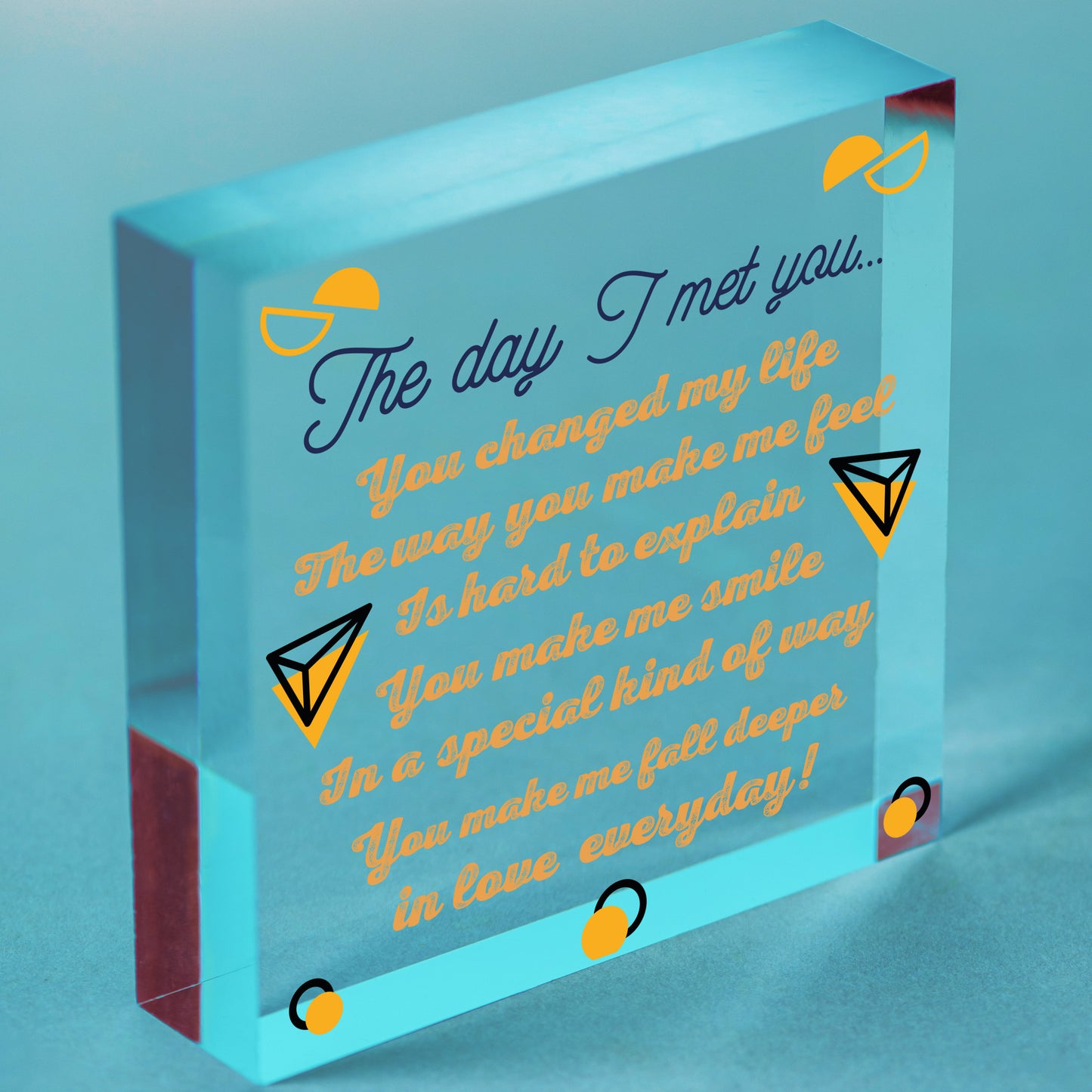 Anniversary Gift Poem For Boyfriend Girlfriend Husband Wife Engraved Heart Love Free-Standing Block