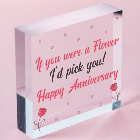 Funny Anniversary hanging plaque For Him Her Handmade Boyfriend Girlfriend Husband Wife Free-Standing Block