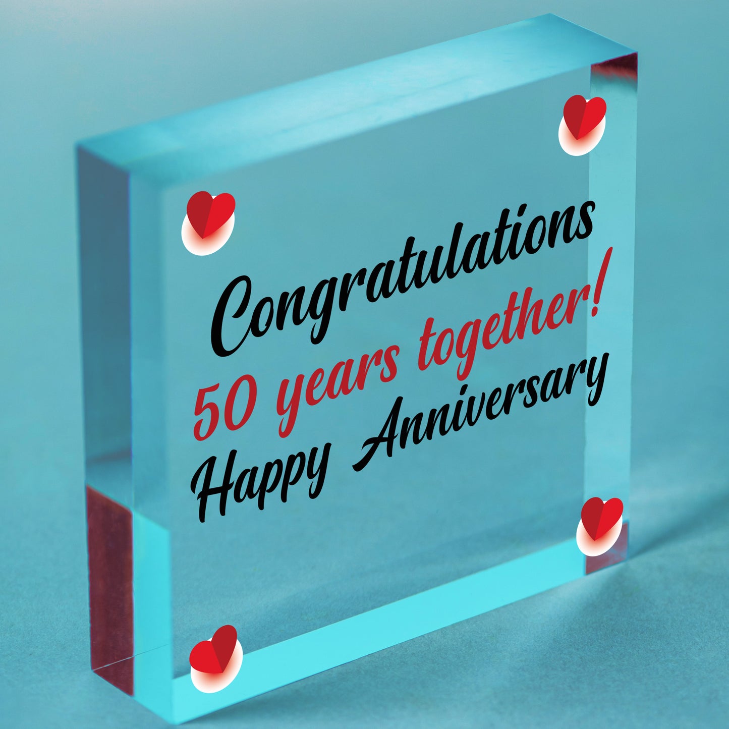 1st 25th 50th 60th Wedding Anniversary Gift Plaque Anniversary Husband Wife Gift Free-Standing Block