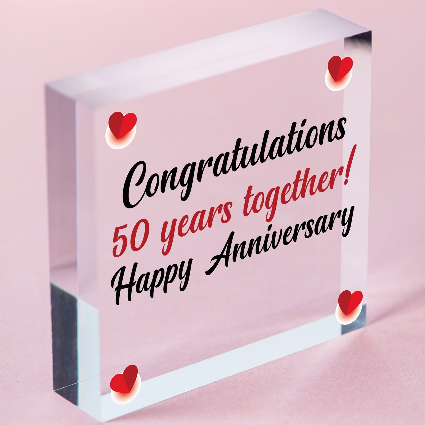 1st 25th 50th 60th Wedding Anniversary Gift Plaque Anniversary Husband Wife Gift Free-Standing Block