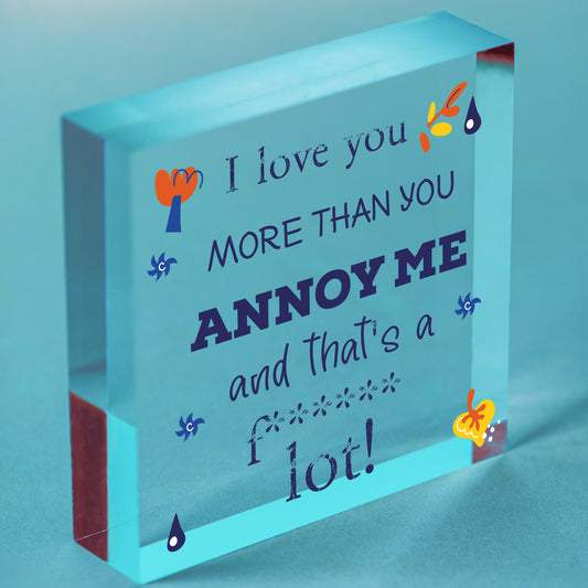 Funny Anniversary Card For Husband Wife Birthday Gift For Boyfriend Girlfriend Free-Standing Block