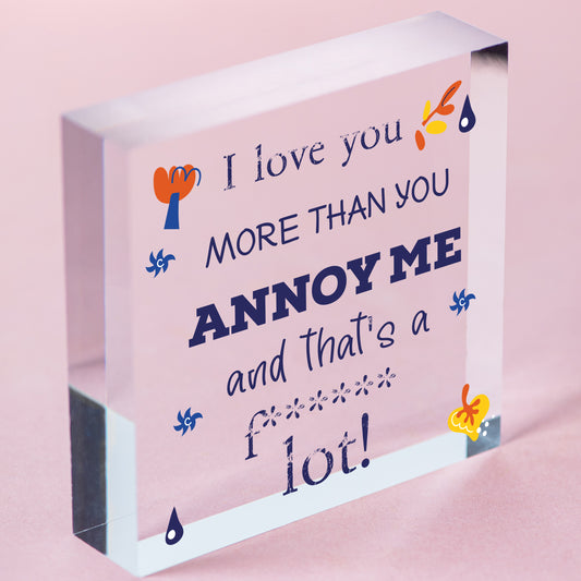 Funny Anniversary Card For Husband Wife Birthday Gift For Boyfriend Girlfriend Free-Standing Block