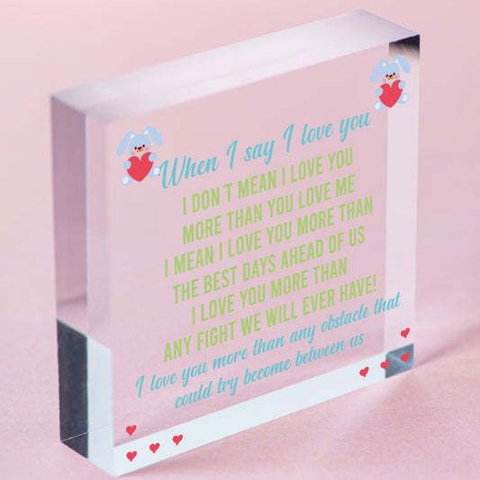 Birthday Christmas Anniversary Gift For Husband Wife Boyfriend Girlfriend Insert Free-Standing Block