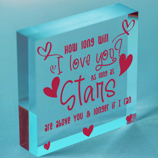 Gifts For Her Love Wedding Anniversary Gifts For Wife Heart Husband Card For Him Free-Standing Block