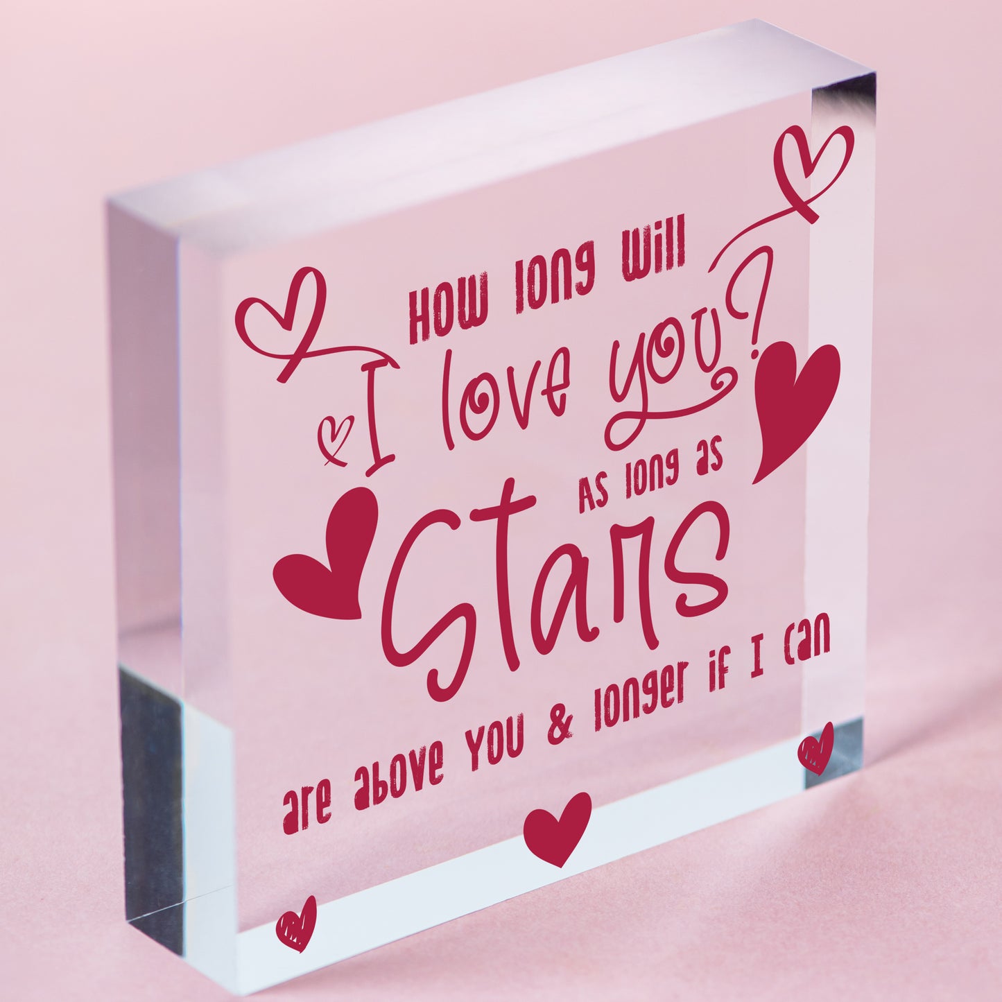 Gifts For Her Love Wedding Anniversary Gifts For Wife Heart Husband Card For Him Free-Standing Block