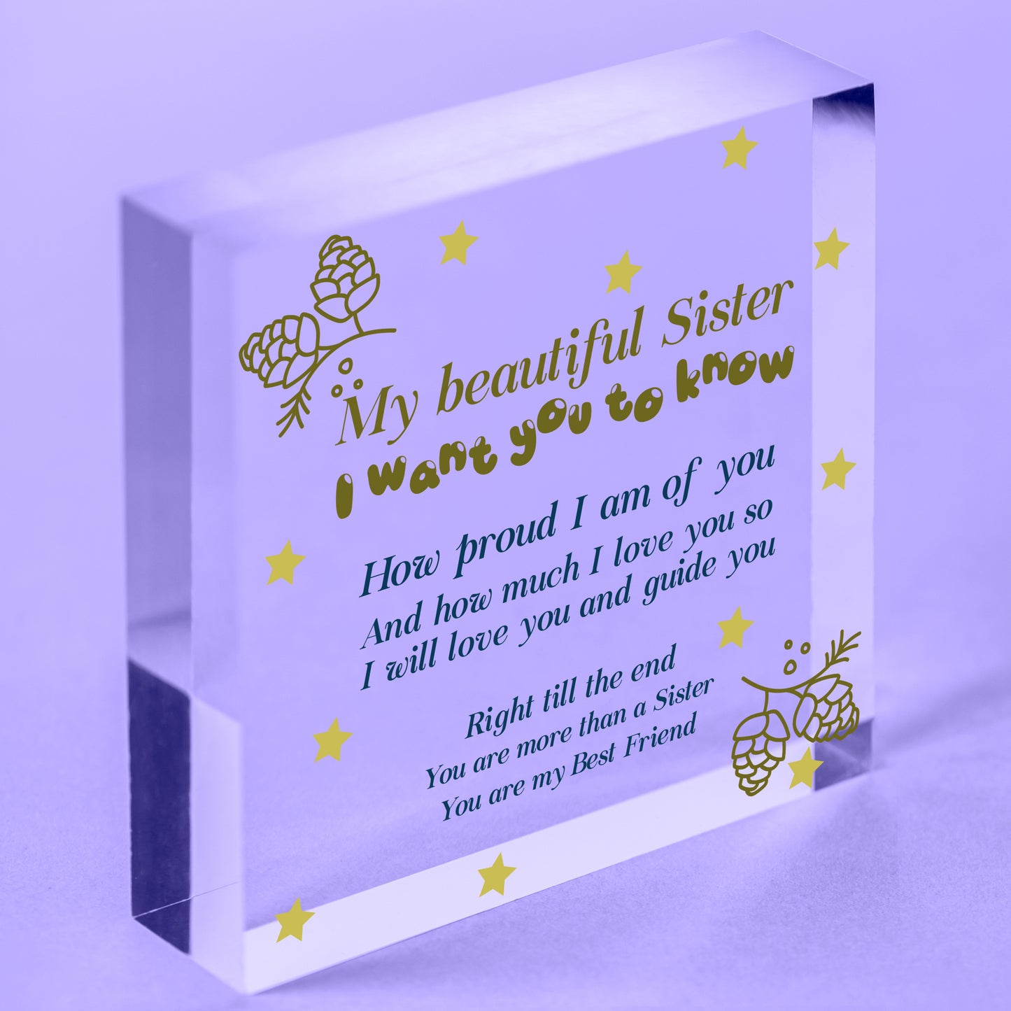 Sister Birthday Card Gift Wood Heart Sister Gifts For Christmas Best Friend Sign Free-Standing Block