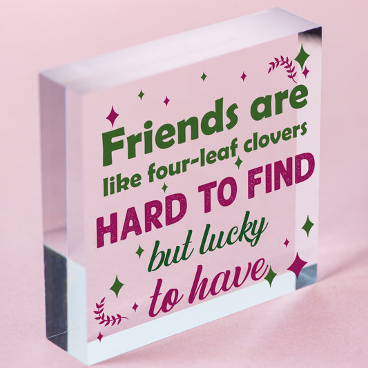 Friends Are Like' Friendship Best Friend Plaque Wood Heart Thank You Love Gift Free-Standing Block