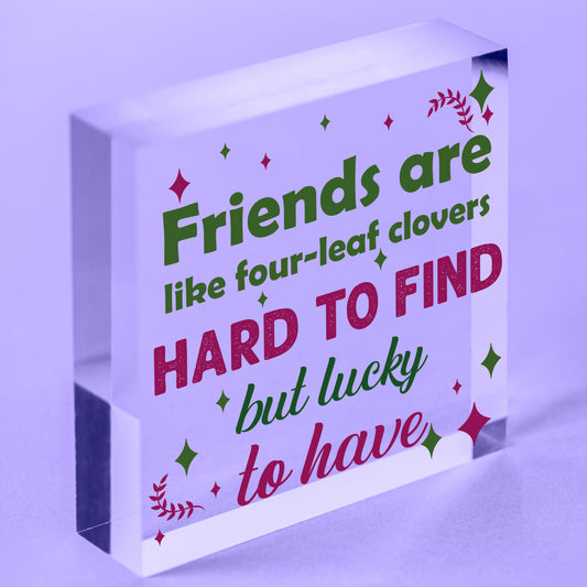 Friends Are Like' Friendship Best Friend Plaque Wood Heart Thank You Love Gift Free-Standing Block