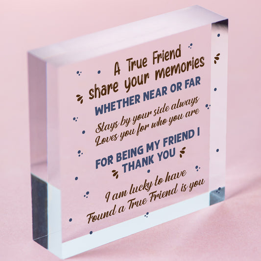 Friendship Gift Handmade Wooden Heart Plaque Best Friend Sign Birthday Thank You Free-Standing Block