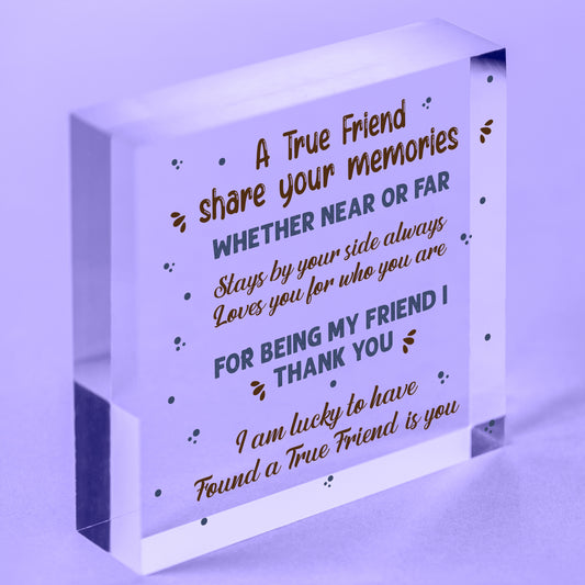 Friendship Gift Handmade Wooden Heart Plaque Best Friend Sign Birthday Thank You Free-Standing Block