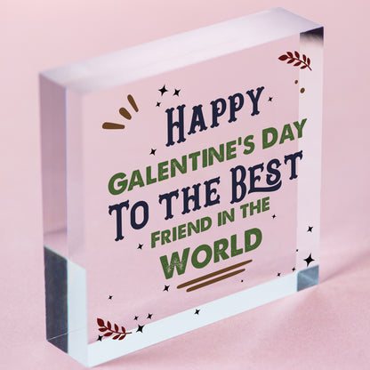 Happy Galentines Day Gift For Best Friend Friendship Gift For Valentines Day Free-Standing Block