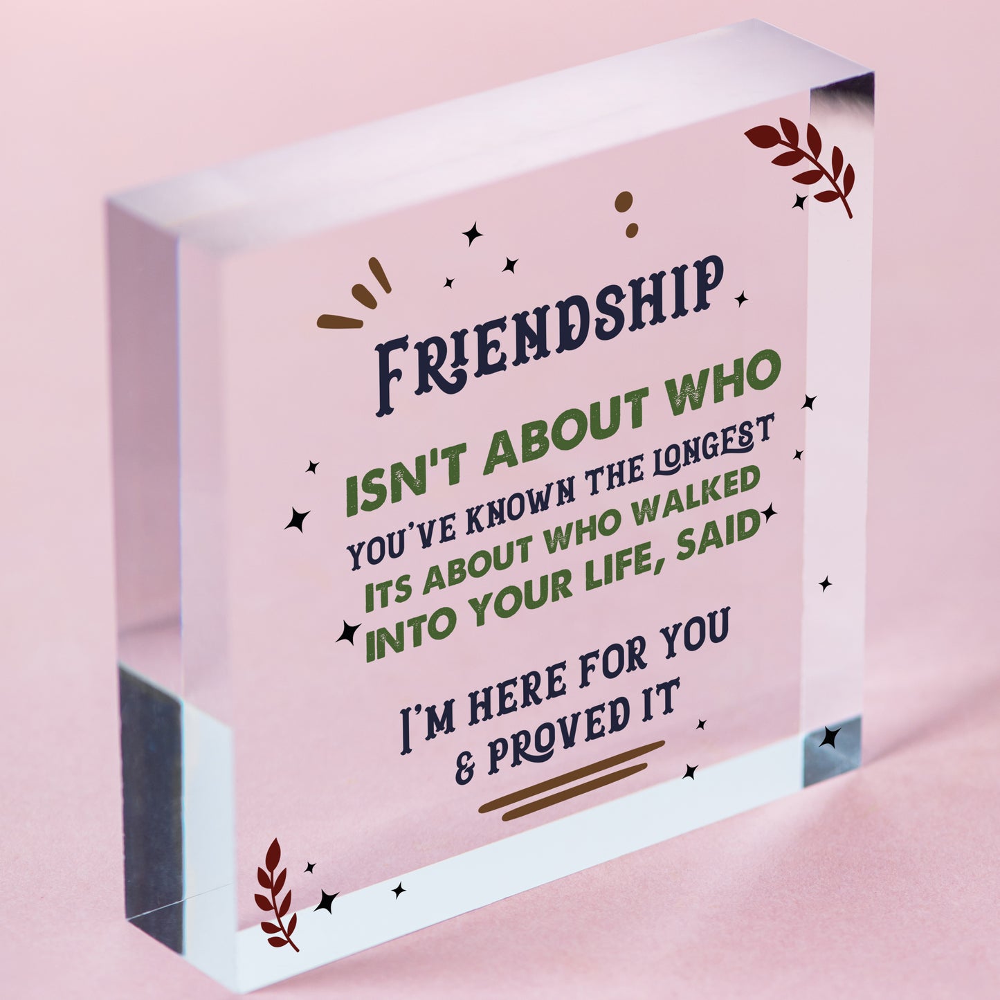 Friendship Gift Handmade Wooden Heart Plaque Best Friend Sign Birthday Christmas Free-Standing Block