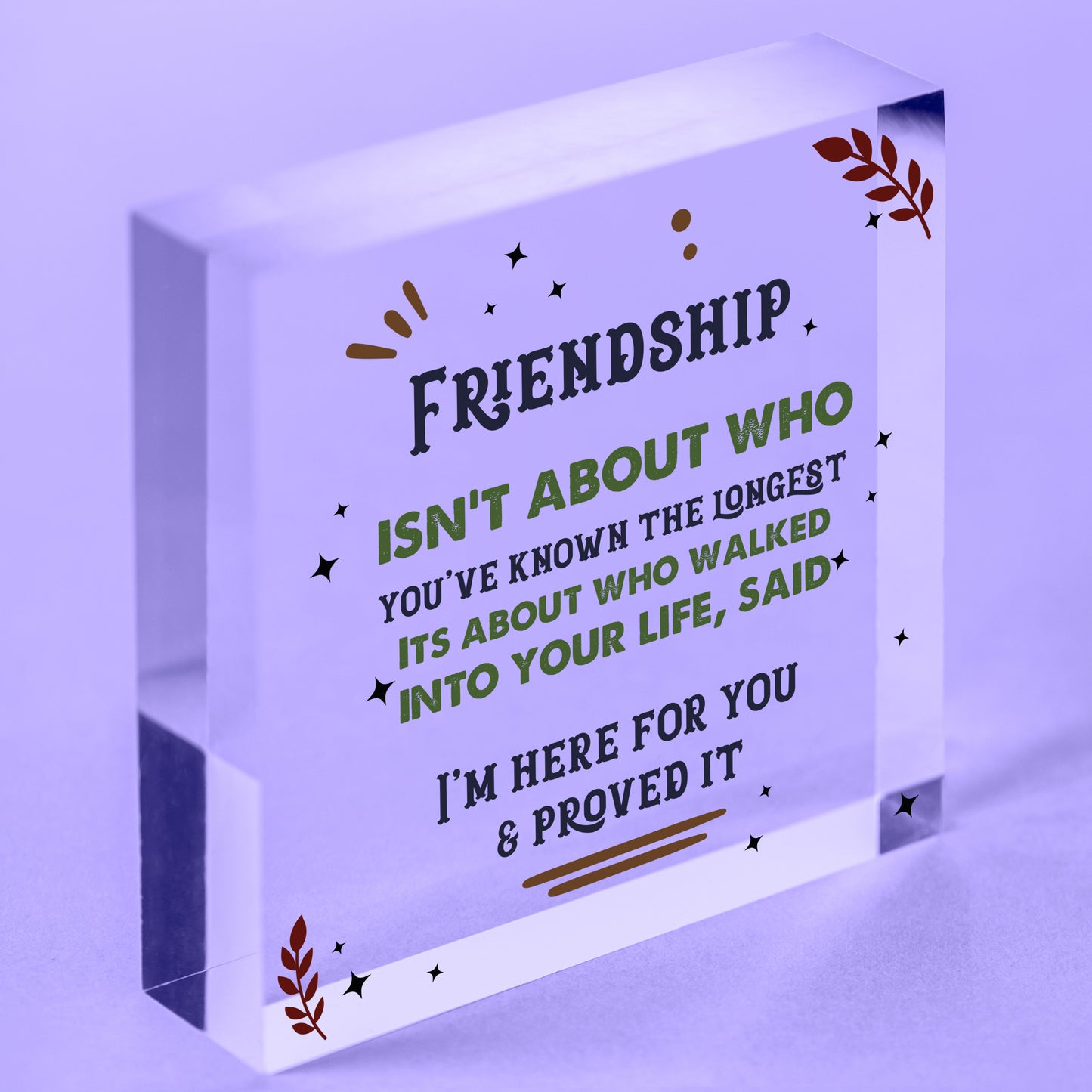 Friendship Gift Handmade Wooden Heart Plaque Best Friend Sign Birthday Christmas Free-Standing Block
