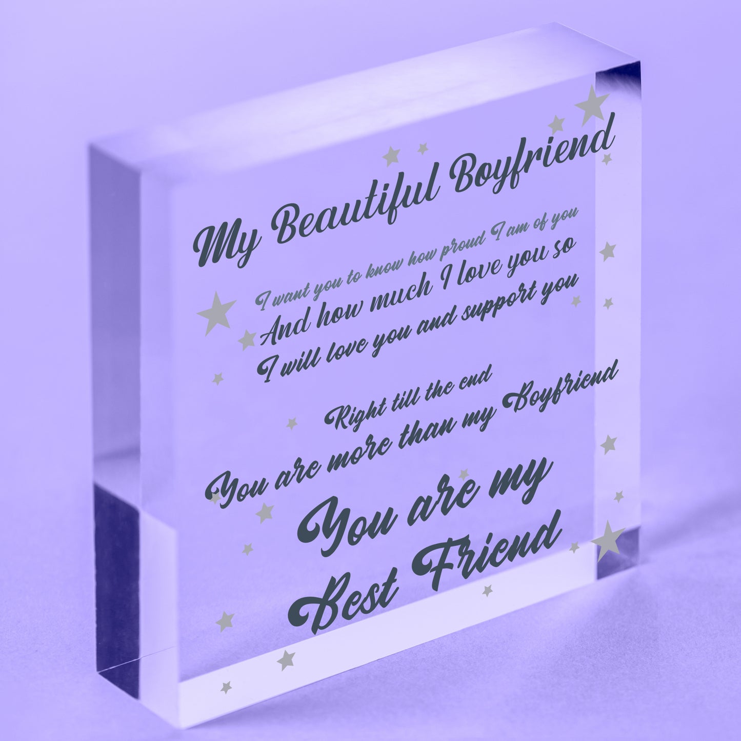 Best Friend Gift Boyfriend Anniversary Birthday Christmas Card Gift Wooden Heart Free-Standing Block