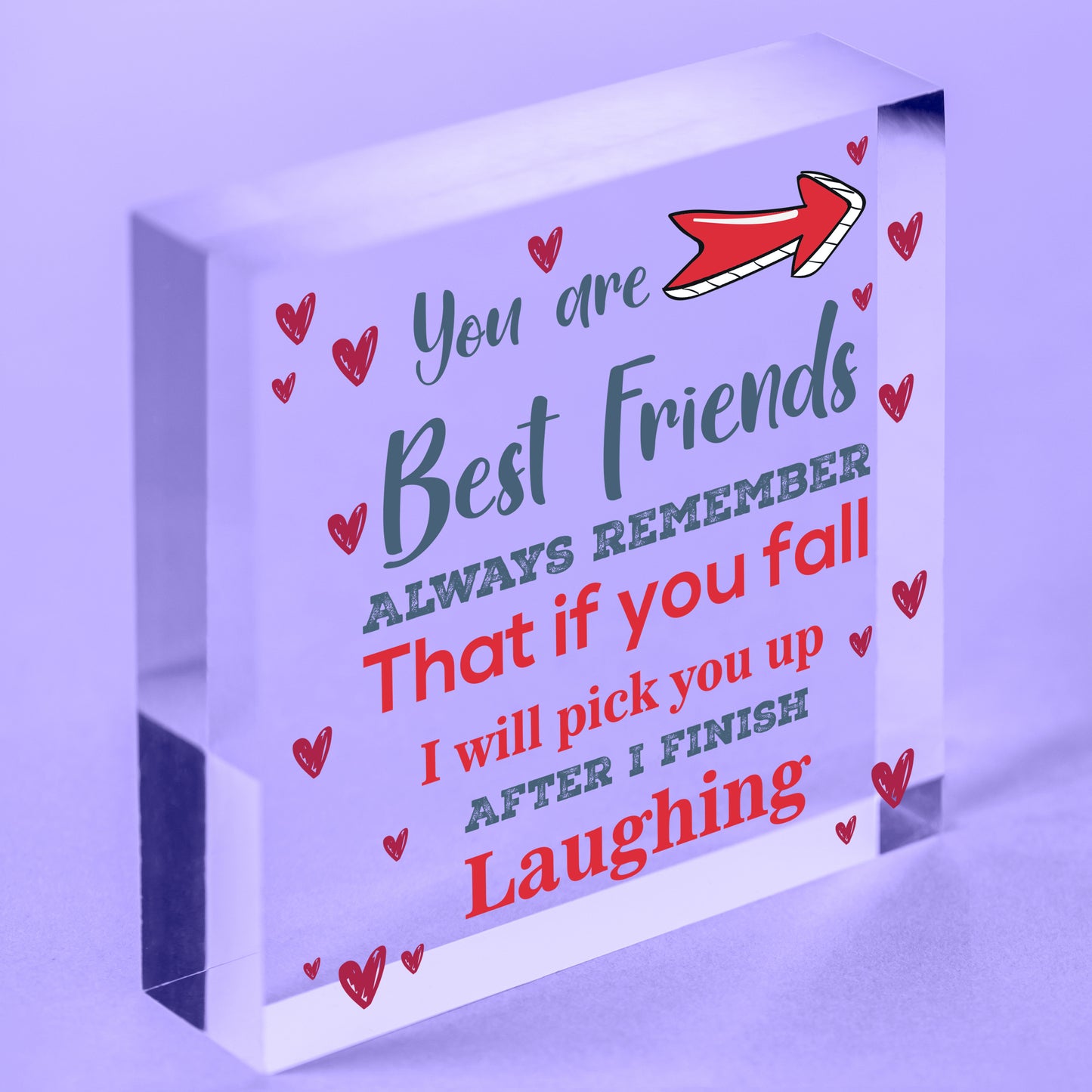 Best Friend Novelty Wooden Heart Sign Christmas Gift For Friend Thank You Gifts Free-Standing Block