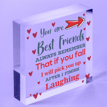 Best Friend Novelty Wooden Heart Sign Christmas Gift For Friend Thank You Gifts Free-Standing Block