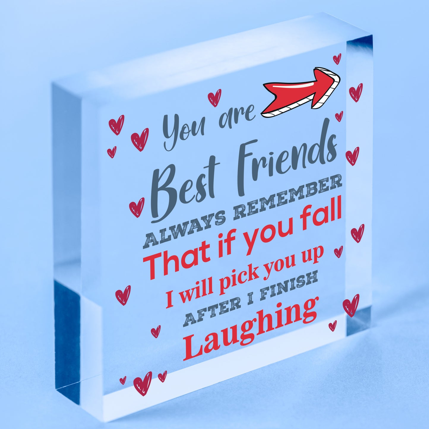 Best Friend Novelty Wooden Heart Sign Christmas Gift For Friend Thank You Gifts Free-Standing Block